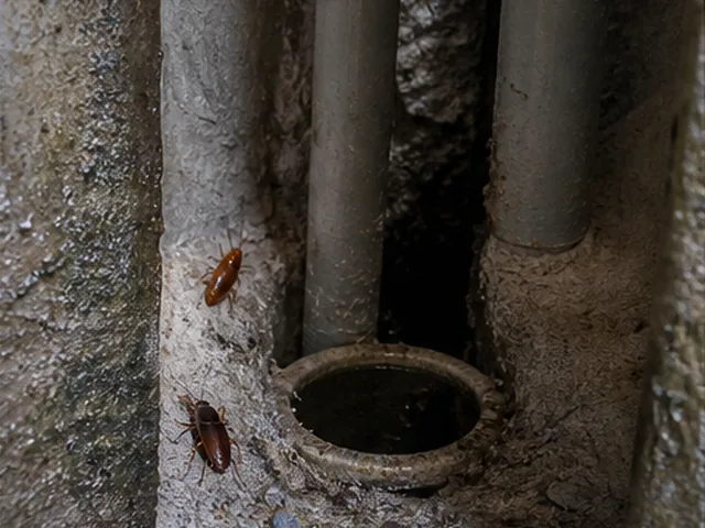 蟑螂防治熱點:管道間與排水孔潮濕躲藏處
